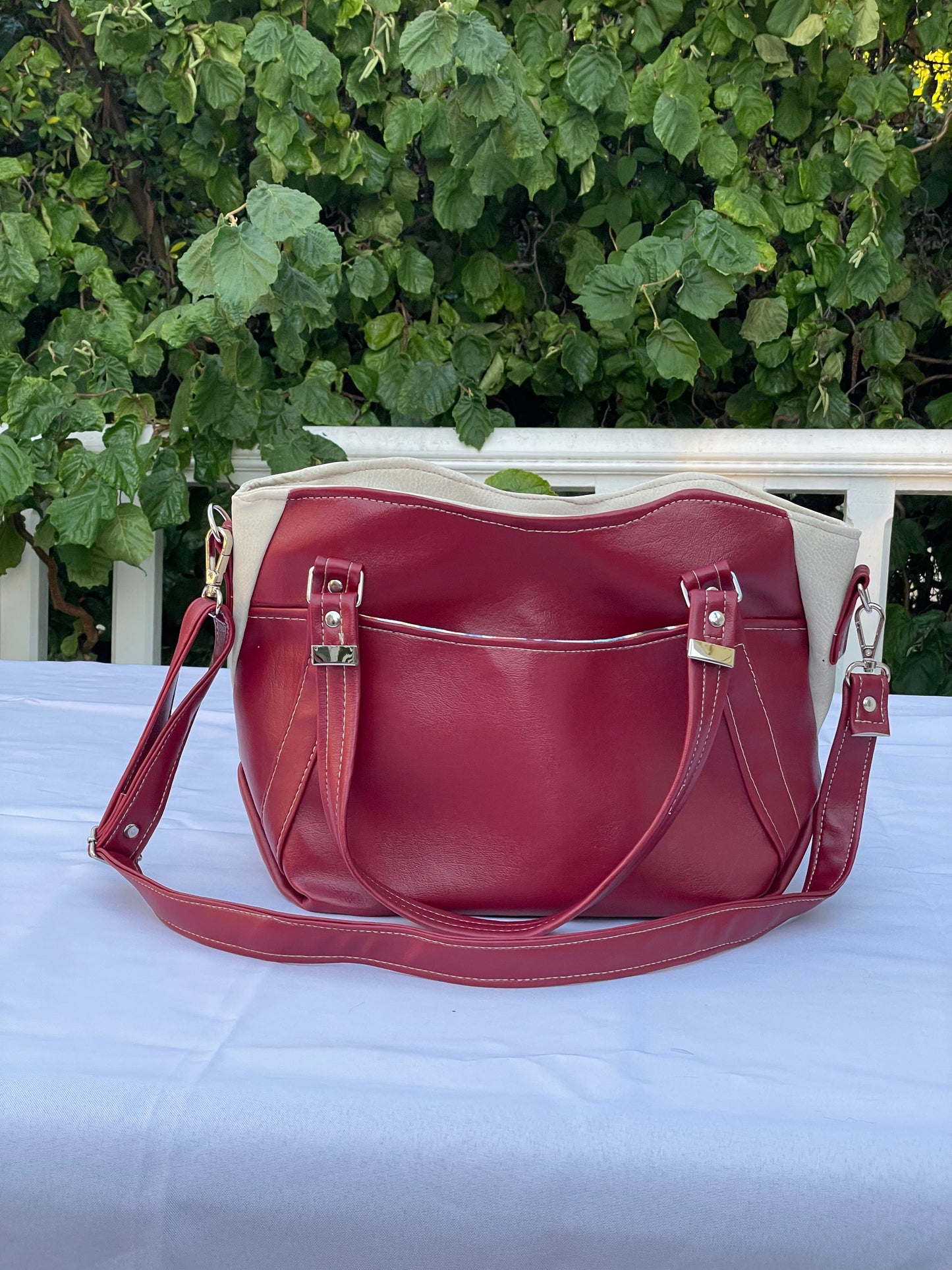 Faye’s Satchel Red and White